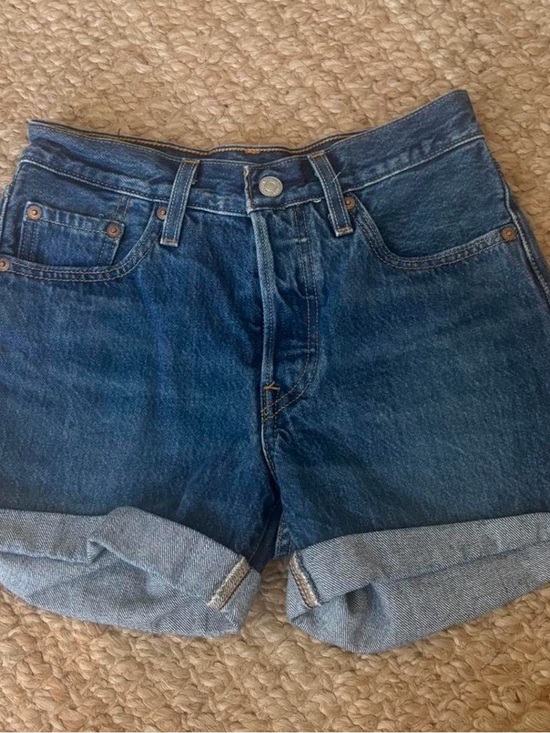 Levi's Pants - Levi's Rolled Hem Dark Blue Denim Shorts
